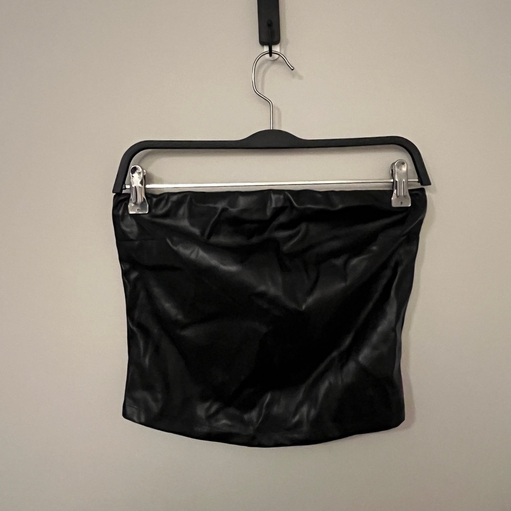 Black Leather Tube Top